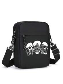 Borsa a tracolla Oxford da uomo, stile casual, Milano Italia, di grande capienza, borsello verticale Oxford, cinturino regolabile, borsa a spalla per pendolarismo quotidiano, colore nero - non lavare, disponibile in vari stili