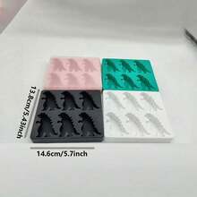 1 件怪物冰模，自制风味冷冻零食模具大号硅胶冰块模具可制作 6 个巨型威士忌冰龙硅胶 - 彩色 - 查看 11