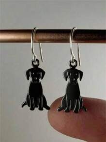 1 paire de boucles d'oreilles vintage bohémiennes de chien Labrador Retriever, convient aux femmes/amateurs de chiens comme bijou quotidien cadeau