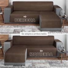 REAL TEXTIL Funda para Sofá en Forma de L Izquierdo y Derecho -Reversible- Cubre y Protege Tus sillones - Sofa Cover (Café) - Cafetería - Ver 5