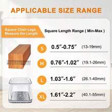 4/12/20/24pcs Square Chair Leg Floor Protectors - Silicone Furniture Pads, For Hardwood And Tile Floor Protection, Anti-Slip Chair Leg Covers, Transparent Polished Finish, Noise-Reducing And Scratch-Resistant Chair Leg Protectors