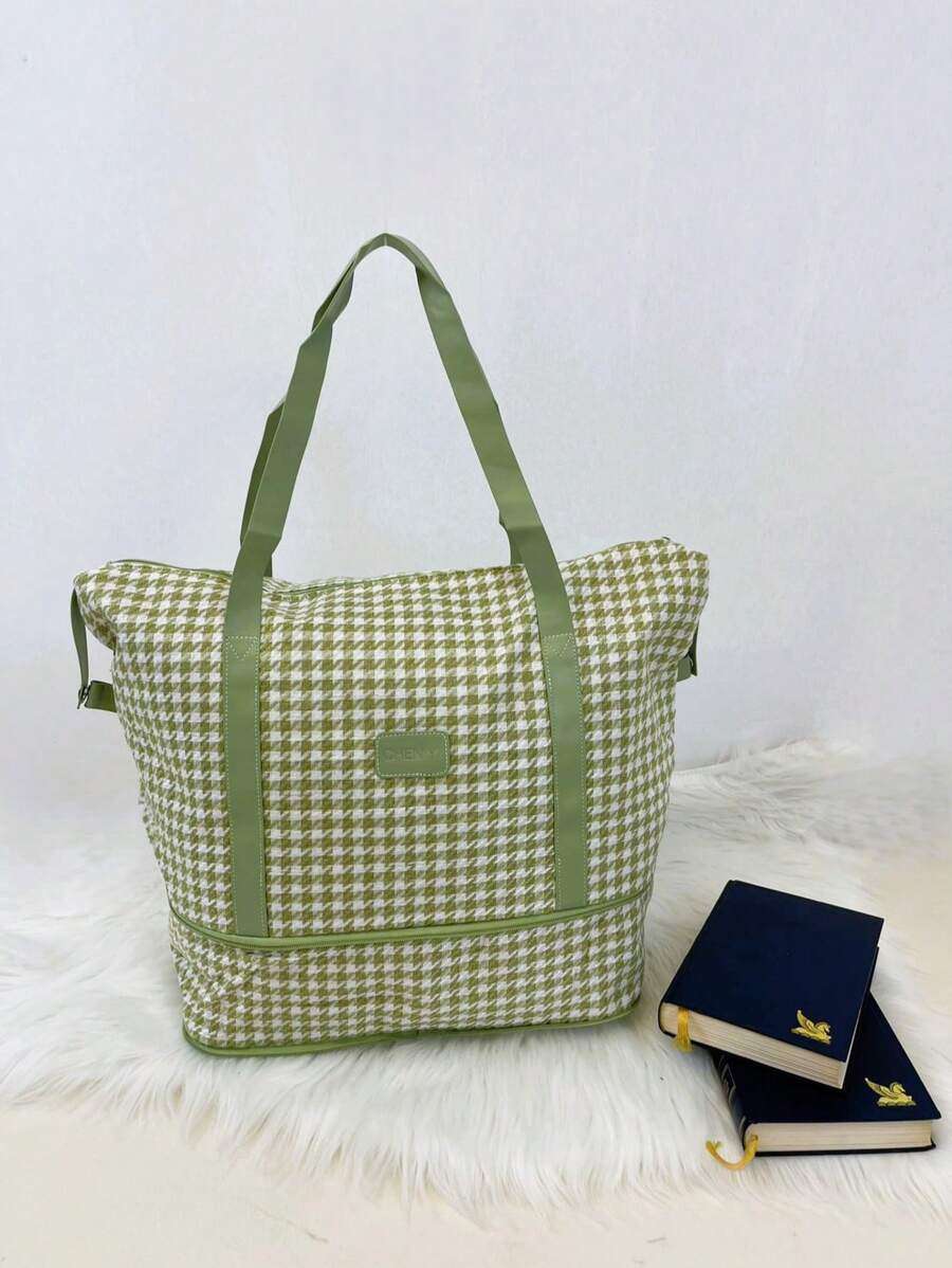 Large Capacity Lightweight Waterproof Travel Tote Bag, Can Be Expanded Or Reduced, Convenient For University Students And Tourists - Green - View 1