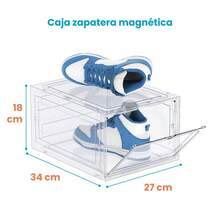 Caja Para Zapatos De Acrílico Tapa Vertical Magnética Para Tenis Calzado Apilable - transparente - Ver 10