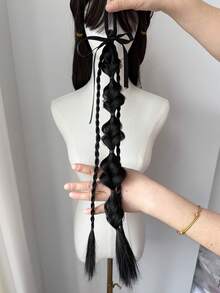 Bubble Ponytail Catwalk Photography Ponytail 1pc New Chinese Ponytail Female Synthetic Black And Brown Hair Accessories - Multicolor - View 5