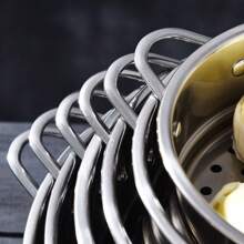 304 Stainless Steel Steamer Basket Thickened Thicken Strainer Pot Steaming Grid Safe Material 16-32cm Drain Basket Kitchen Use