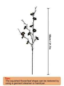 4/8pcs Artificial Flowers White Plum Blossom 21.7'' Fake Winter Sweet Long Stem Plastic Flowers Home Hotel Office Wedding Party Garden Decor