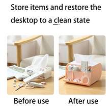 1 Packung Taschentuchbox - Multifunktionale Taschentuchbox-Halterung mit Stationery-Fernbedienungsbox - Eleganter und stilvoller Servietten-Halter für Zuhause, Papierhalter für den Schreibtisch, Aufbewahrungsorganizer, Servietten-Halter, für Familienfeste, Zuhause, Küche, Esszimmer, Dekorationsbox, Geschenk für Frauen, Must-Have für Sommerreisen und Feiertage