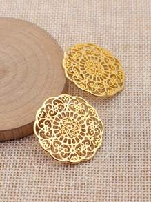 5pcs/Bag 32x32mm Hollow Flower Pattern Charms Pendant For DIY Jewelry Making DIY Earring, Necklace, Bracelet, Keychain Making Valentines - Flower Pieces - View 8