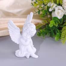 1 Creative Resin Little Angel White Angel Statue, Garden Sleeping Little Angel Statue For Indoor And Outdoor Home Decoration, Cute And Lovely Corner Sculpture Commemorative Statue (White) Christmas Decorations Room Decor Christmas
