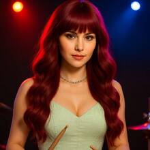 Performer Costume Prop – 26-Inch Burgundy Wig, Perfect For Stage, Concerts, Singers, And Musicians, Easy To Wear And Maintain