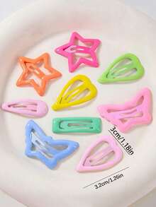 30/15pcs Assorted Colorful 3cm Small Hair Clips, Suitable For Teen Casual Fashion Hair Accessories - Multicolor - View 2