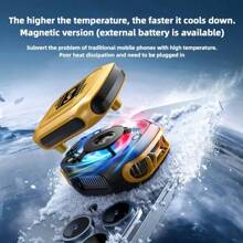 2025 新款 MEMO CX12 升级版磁吸式手机平板散热器，全新设计手机散热装置，配备明亮数字显示屏和 2000mAh 外置电池功能