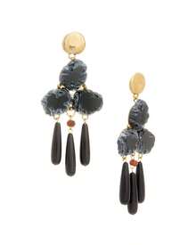 Trina Turk KJL Black Square Top Drop Post Earrings - 彩色 - 查看 2