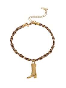 1 件夏季时尚精致不锈钢波西米亚爱情太阳四叶草多巴胺手链，展现魅力和个性化，适合女性日常穿衣装饰、海滩度假派对、音乐节。