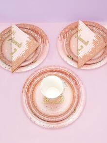 Bộ 10 món đồ trang trí sinh nhật lần thứ 13 cho công chúa, đĩa, cốc, khăn ăn, bộ đồ ăn bằng vàng hồng, đồ dùng tiệc, đĩa tráng miệng, đĩa ăn tối cho bé 13 tuổi, bộ đồ ăn bằng vàng hồng cho bữa tiệc chính thức - Nhiều màu - Xem 6