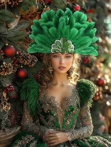 Women's Feather Headpiece Carnival Feather Headdress Showgirl Headpiece Plume Glitter Headdress Halloween - Nhiều màu - Xem 13