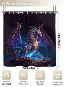 4pcs Purple Dragon Shower Curtain Sets With Rugs, Purple Dragon Bathroom Shower Curtain Set With Rugs, Toilet Lid Cover And Bath Mat, Modern Bathroom Decor With Bath Mats And 12 Plastic Hooks - Nhiều màu - Xem 4