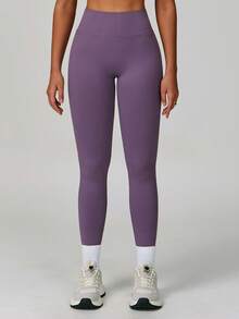 MASKERT Women's Tight Fit Sports Leggings, Suitable For Running, Workout, Yoga, Casual Wear, Comfortable & Skin-Friendly Spring - Purple - View 2