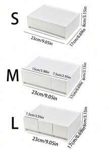 1 hộp nhựa đựng đồ 1/2/3 ngăn kéo màu trắng, dùng để sắp xếp đồ trên bàn làm việc, phòng tắm, ký túc xá, mỹ phẩm, trang sức, có thể xếp chồng và kết hợp - trắng - Xem 5