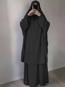 1 Bộ váy Abaya Hồi giáo, thoáng khí và thoải mái, nhiều màu sắc, váy Hijab Khimar và Abaya Jilbab cổ điển và đa năng, khăn trùm đầu cầu nguyện Jilbab chất lượng cao cho phụ nữ Hồi giáo, quần áo Hồi giáo Khimar - Nhiều màu - Xem 14