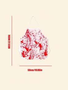 1 peça de acessório de Halloween Sangue Delantal, acessório de maquiagem de Halloween Sangue Delantal, bolsa de brincadeira para noite de Halloween Sangue Delantal, açougueiro com marca de mão de sangue Delantal, conjunto de fantasia de kufu sangrento de Halloween, adequado para festas de terror e noite de Halloween. Delantal Halloween