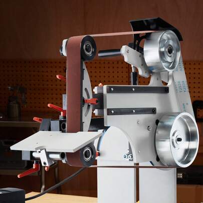 Belt Grinder Sander, 72 X 2-Inch Variable Speed Belt Polisher With VFD, 1500W Knife Sharpener With 3 Grinding Moulds & 3PCS Sanding Belts For Metalworking, Compatible With 72"- 82*2" Belts