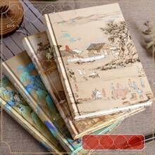 160 页玫瑰字母 3D 封面日记本，复古精装卡通磁扣记事本，高品质彩色内页