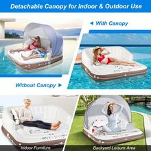 Canopy Inflatable Pool Float Lounge Swimming Raft - square - View 7