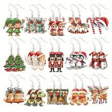 2PCS Creative Punctuation Cartoon Acrylic Flat Earrings, Whimsical Punctuation 2D Cartoon Earrings, Colorful Question Mark Exclamation Point Earrings For Men And Women Daily Wear, Holiday Party Wear, Holiday Party Gifts, Back To School Season Gifts,Halloween,Christmas,(Does Not Include Cardboard)