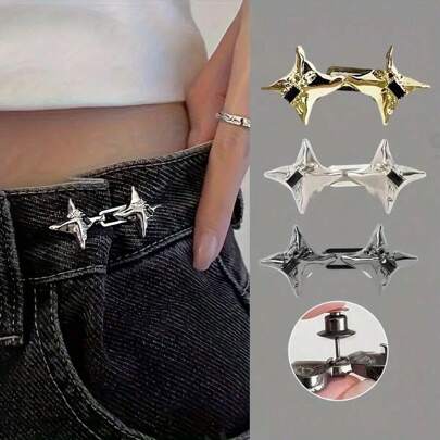 1/2/3/5 Pairs Star Shaped Waist Cincher Clips, Waist Shaping Magic Tool, Adjustable Waist Clips For Belts, Scarves, And Sweaters