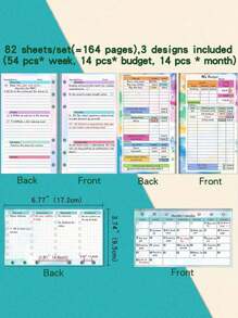 82 Sheets Budget Planner Refill With Binder Pocket, Rulers, And 6-Hole Loose Leaf Paper - Monthly And Weekly Pages Included Back To School