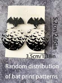 2 pezzi Orecchini a perno in acrilico trasparente a forma di pipistrello unici, orecchini pendenti in stile vintage in acrilico per donne, adatti per feste di Ognissanti, uscite (senza scheda, motivo a pipistrello casuale)