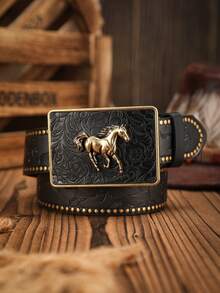 1 chiếc thắt lưng da PU màu nâu sẫm phong cách cao bồi miền Tây Bohemian dành cho nam, phù hợp cho mọi mùa Thu, Thu, Halloween Phụ kiện Thu Đông, phù hợp cho thanh thiếu niên, thanh niên, nam giới, thường ngày, ngoài trời, thể thao, kỳ nghỉ, quà tặng tốt nghiệp, sinh nhật, trang phục hàng ngày - Ngựa 10 - Xem 15