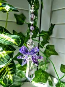 1pc Rainbow Guardian Angel Crystal Suncatcher, Can Be Used As Home/Car Decor, Porch Decor And Hanging Crystal Glass Ornament - Multicolor - View 8