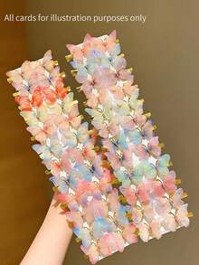 48 chiếc kẹp tóc hình bướm giả nhiều màu sắc, kiểu ombre, làm từ vải tuyn và đá pha lê, phụ kiện tóc dễ thương phù hợp cho mùa tựu trường, sử dụng hàng ngày, kẹp tóc hình bướm, món quà tóc hoàn hảo cho các bé gái. - Nhiều màu - Xem 2