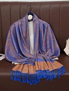 1 chiếc khăn choàng Pashmina họa tiết Paisley đa năng cổ điển có tua rua, mềm mại và ấm áp, giản dị và thời trang, thích hợp để trang trí trang phục đi làm hàng ngày - Nhiều màu - Xem 23