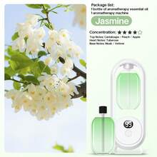 Difusor de aroma automático / Difusor de aceites esenciales / Ambientador - Recargable, de escritorio/montable en pared, 5 modos ajustables, luz de ambiente de 7 colores, aromas de jazmín, Shangri-La, Vidente, Verdadero Yo, Gardenia - Multicolor - Ver 10