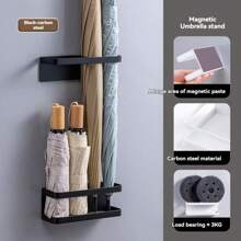 Magnetic Umbrella Stand For Home, Suitable For Entrance, Long Handle Umbrella Storage, Wall-Mounted, Anti-Theft Behind The Door, Magnetic Umbrella Rack, Storage Rack