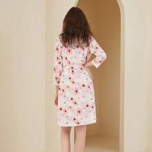 Maternity Robe And Baby Receiving Blanket Set For Labor And Delivery - Hồng Xanh - Xem 5