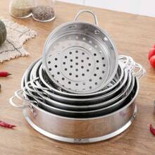 304 Stainless Steel Steamer Basket Thickened Thicken Strainer Pot Steaming Grid Safe Material 16-32cm Drain Basket Kitchen Use