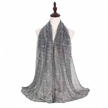 女士亮片蕾丝网眼闪光奢华头巾围巾日常围巾披肩金色和银色闪光件将随机发送。 - 彩色 - 查看 15