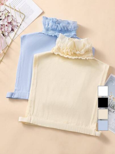 1 件女士针织时尚蕾丝领可拆卸领子，毛衣、连衣裙的多功能装饰，适合春、夏、秋、冬