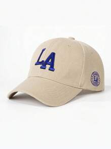 1 件刺绣 LA 棒球帽，可调节户外防晒休闲帽，适合春季、秋季、旅行、海滩、男士、Y2K 风格 - 寶藍色 - 查看 14