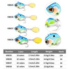 1 件/6 件流行诱饵小型旋转振动长抛旋转亮片诱饵，适用于鲈鱼和大嘴鲈鱼，振动金属鱼饵，0.317 盎司/0.459 盎司人造硬饵旋转诱饵，1 件