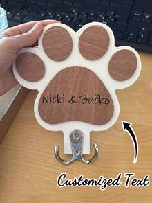 Gancho personalizado para correa de perro con texto personalizado, gancho de pared de madera con nombre personalizado para correa de perro, gancho de dibujos animados con palabra personalizable, ornamental, elegante para gato, lindo, colorido, único, artículos para el hogar personalizados, regalos ideales para él, regalos ideales para ella, familia, amigos, amantes de las mascotas, para aniversarios, con grabado, elegante, moda, vintage, lindo, contratado, único, personalizado, personalizado para mascotas para aniversarios, suministros de regalo de Navidad - Multicolor - Ver 8