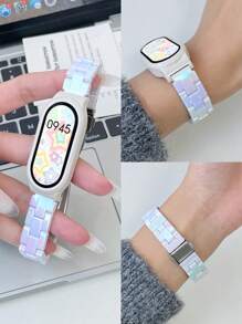 2-en-1 Sangle transparente colorée à 3 perles, étui de protection pour entreprise convenant à Mi Band 10/9/8/7/6/5/4/3, NFC/Mi Smart Band 9/8 Active