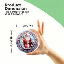 1 Set/500 Sets 4 Stücke/Set Weihnachtsmann, Weihnachtsglocke, Schneeflocke, Rentier, Weihnachtsbaum, Schneemann, Weihnachtspinguin Untersetzer, Polyester Gummi Untersetzer Set, ideal für Weihnachtsfeiern, Bars, Büros und Zuhause, für alle Anlässe, Größe: 10 cm x 10 cm