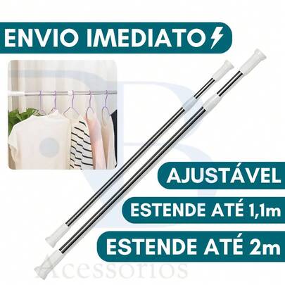 Varao Para Cortina Multiuso Box Varão Bastão Para Banheiro de Extensível Universal Ajustável
