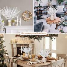 1/6/12/21/30/50/100pcs Artificial Eucalyptus Branches, Eucalyptus Decor, Fake Green Twigs, Green Decorative Artificial Flowers, Suitable For Home And Office, Artificial Flower Bouquet Centerpiece, Wedding Decoration - White-long - View 5