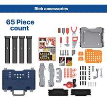 65-Piece Kids Tool Bench Set With Electric Drill – Realistic Construction Workbench For Toddlers 3-8, STEM Learning Pretend Play Workshop Toy For Boys & Girls - 寶藍色 - 查看 5